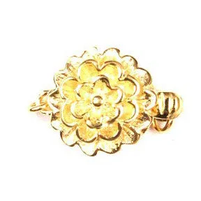 Gold Plated Round Carnation Clasp 10mm (2 sets)