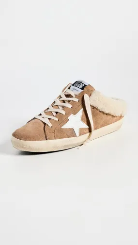 Golden Goose   Super-Star Sabot Suede Upper Leather Star Shearling Lining Sneakers 