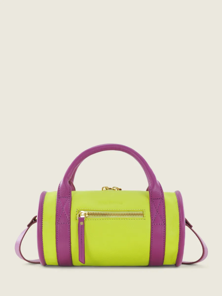 Green and Purple Leather Mini Handbag for Women - Charlie Sorbet Apple / Blackcurrant | PAUL MARIUS