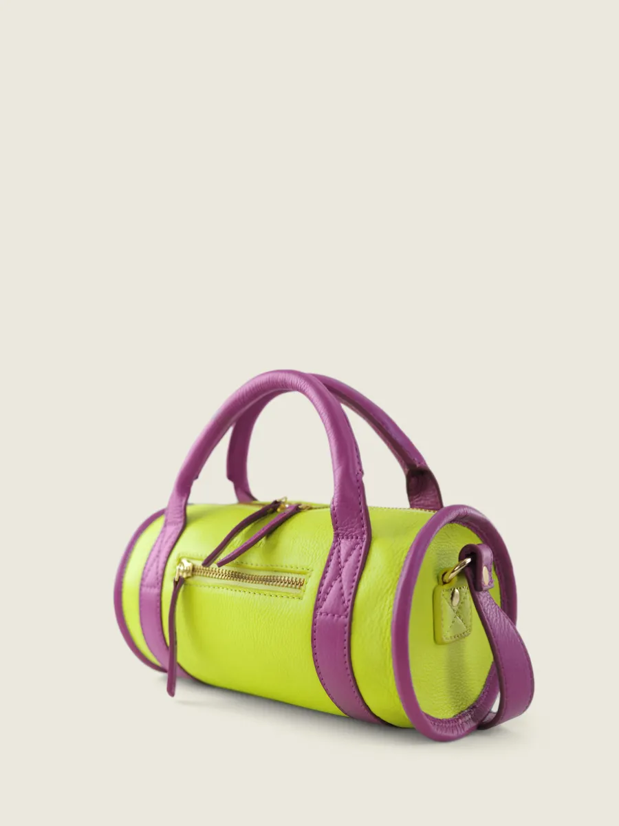 Green and Purple Leather Mini Handbag for Women - Charlie Sorbet Apple / Blackcurrant | PAUL MARIUS