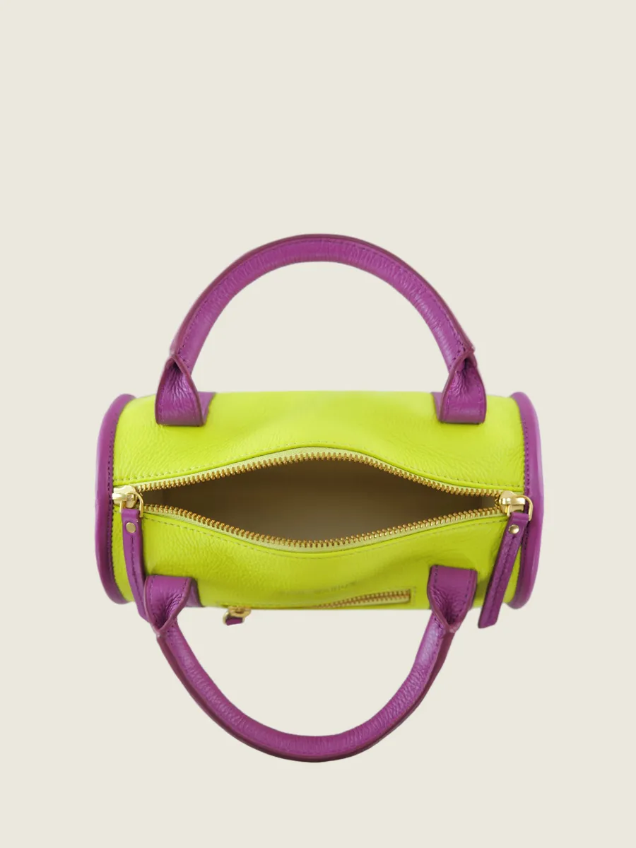 Green and Purple Leather Mini Handbag for Women - Charlie Sorbet Apple / Blackcurrant | PAUL MARIUS