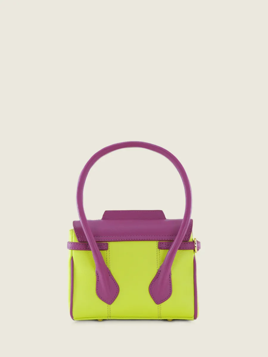 Green and Purple Leather Mini Handbag for Women - Colette XS Sorbet Apple / Blackcurrant | PAUL MARIUS