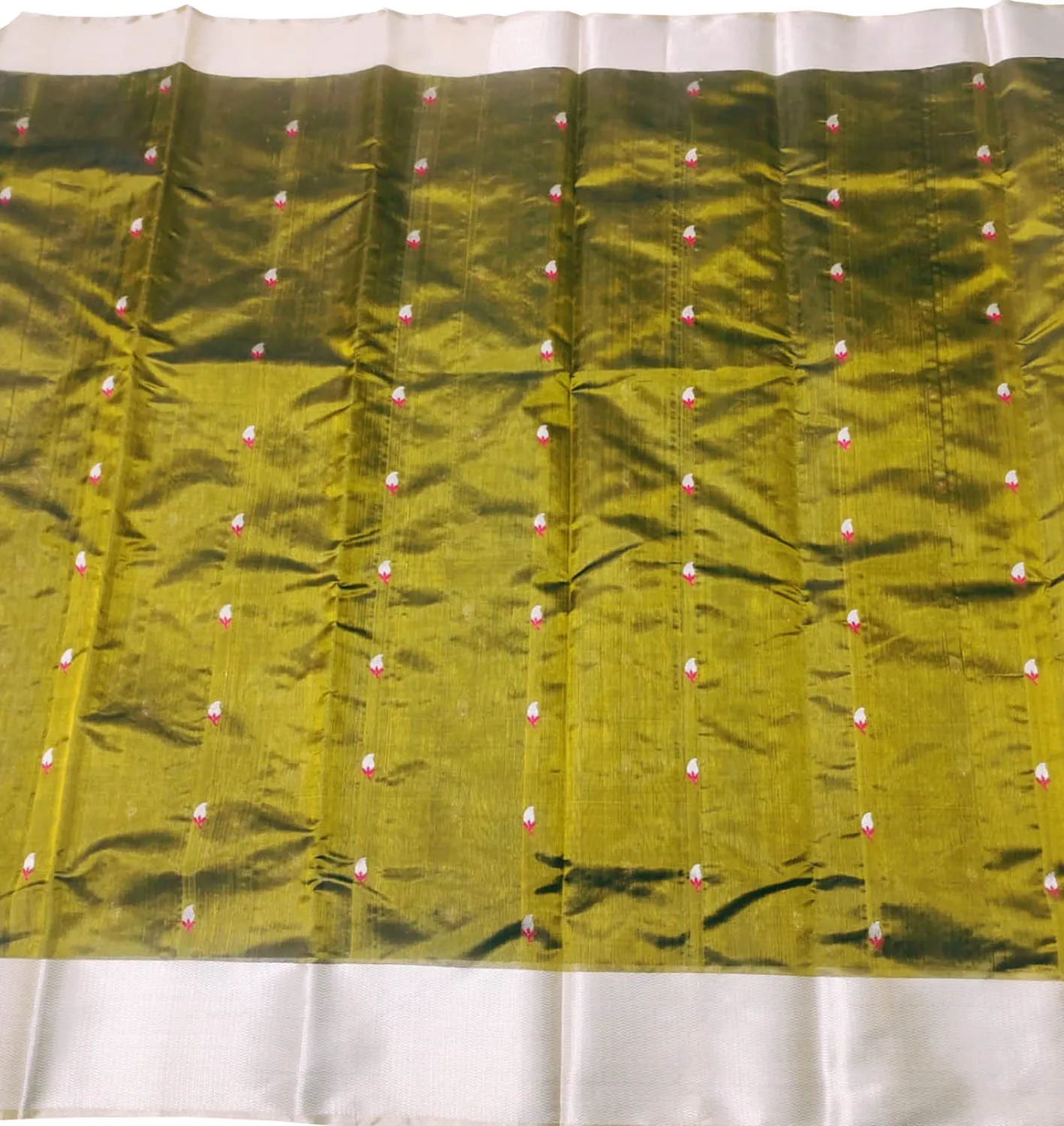 Green Chanderi Handloom Pure Silk Saree