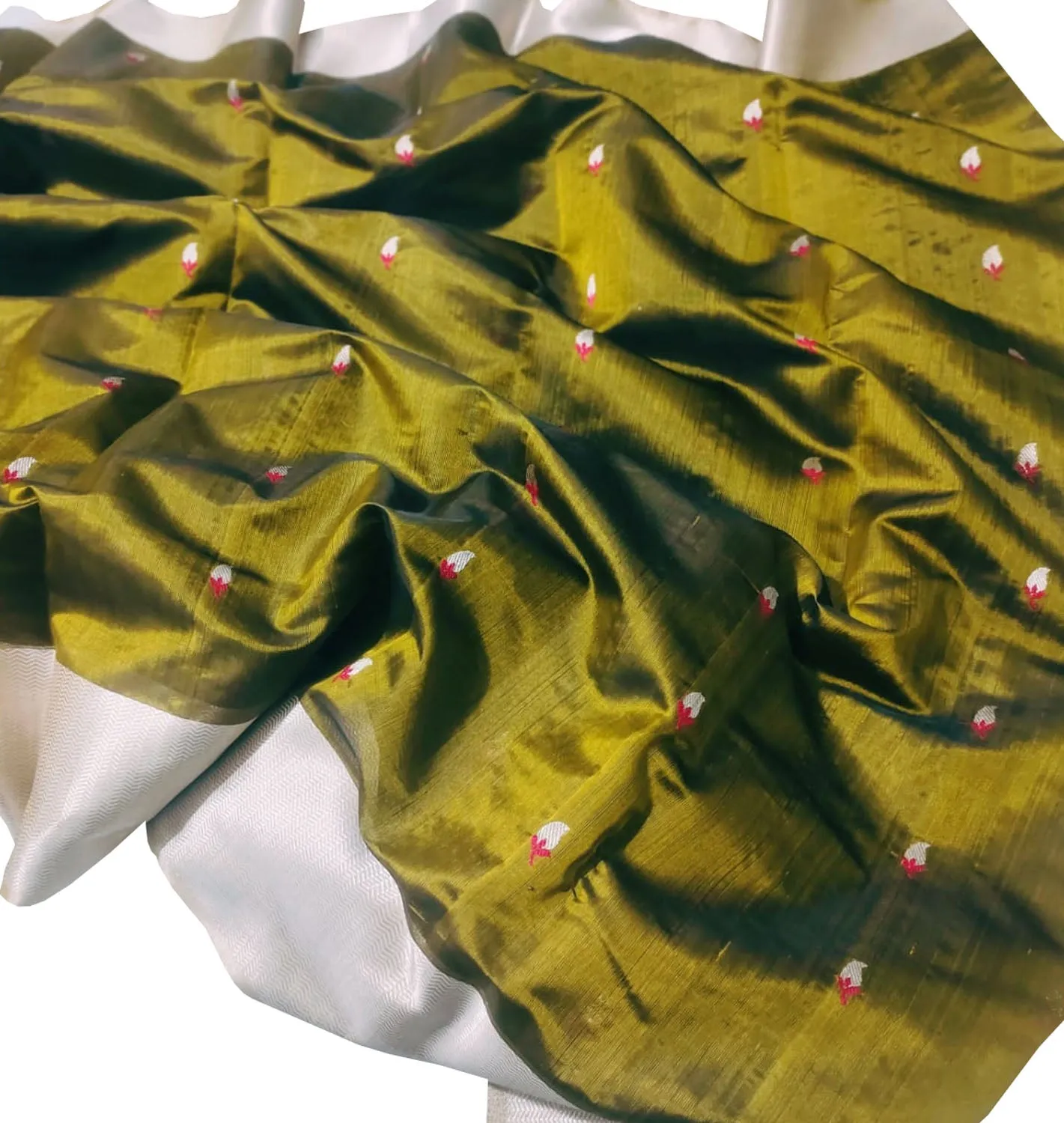 Green Chanderi Handloom Pure Silk Saree