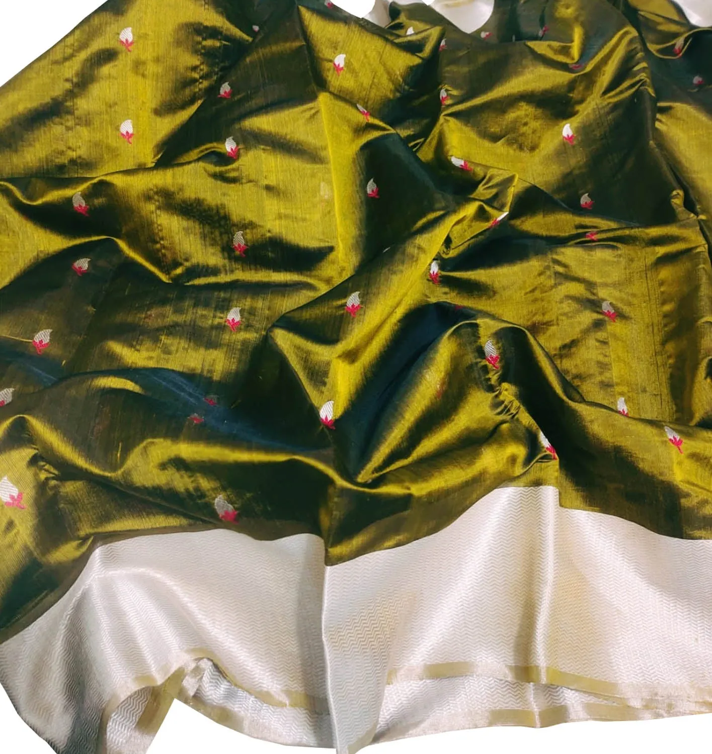 Green Chanderi Handloom Pure Silk Saree