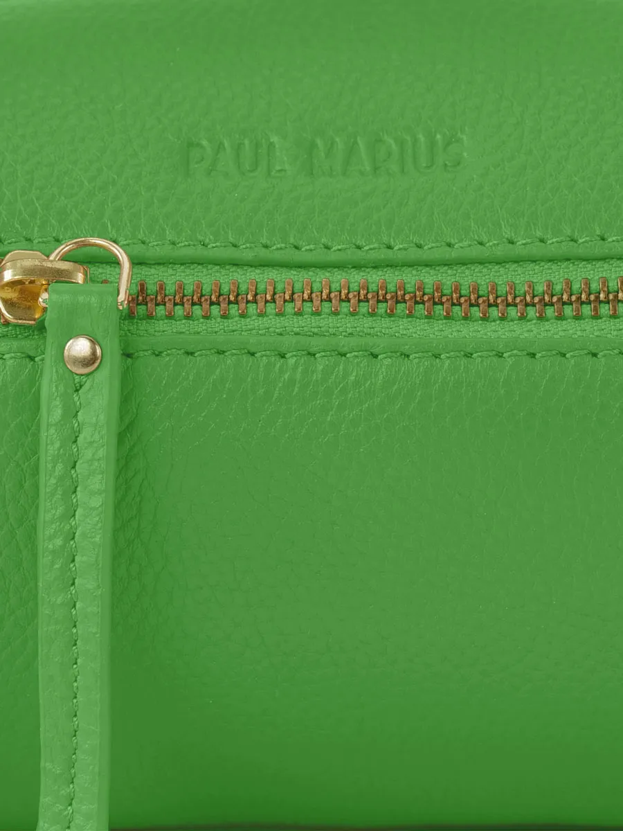 Green Leather Mini Handbag for Women - Charlie Sorbet Kiwi | PAUL MARIUS