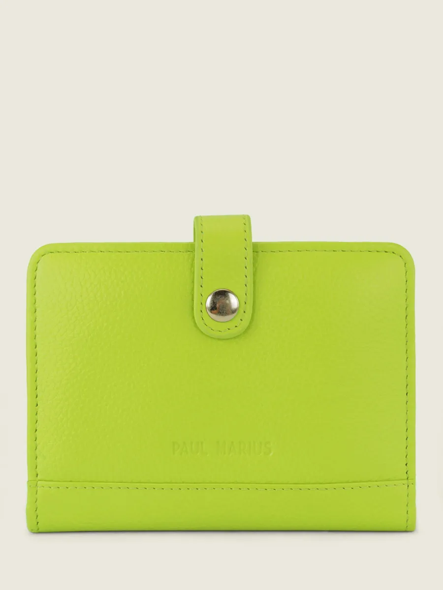 Green Leather Wallet for Women - LePortefeuille Jeanne Sorbet Apple | PAUL MARIUS