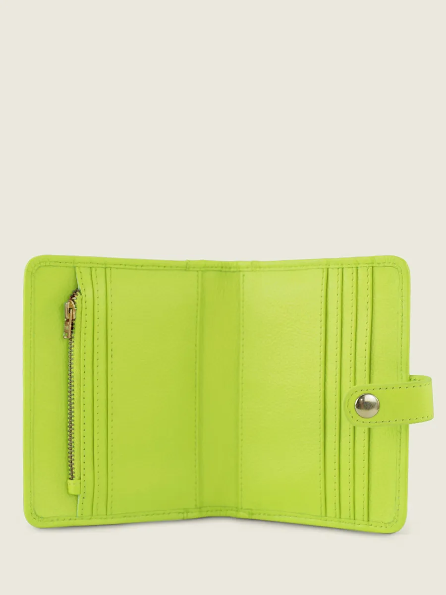 Green Leather Wallet for Women - LePortefeuille Jeanne Sorbet Apple | PAUL MARIUS