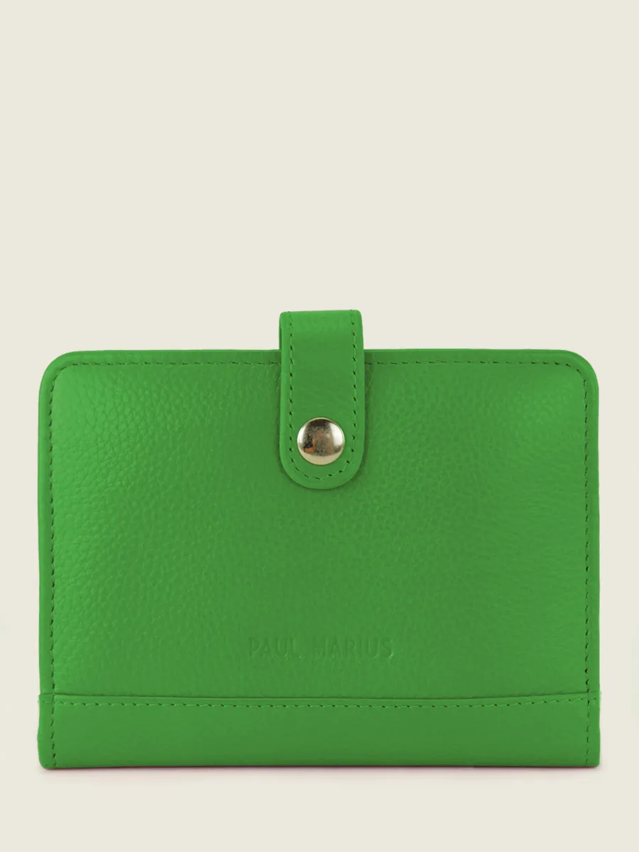 Green Leather Wallet for Women - LePortefeuille Jeanne Sorbet Kiwi | PAUL MARIUS