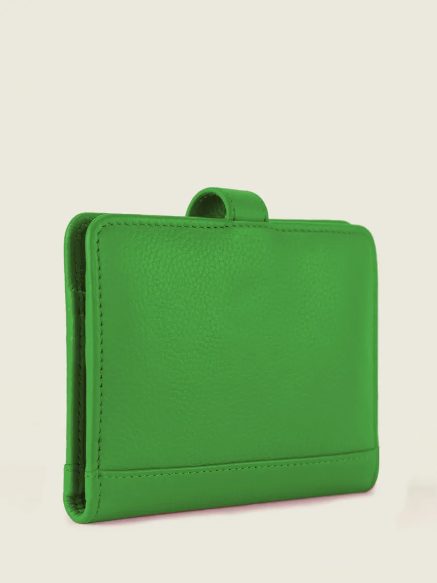 Green Leather Wallet for Women - LePortefeuille Jeanne Sorbet Kiwi | PAUL MARIUS