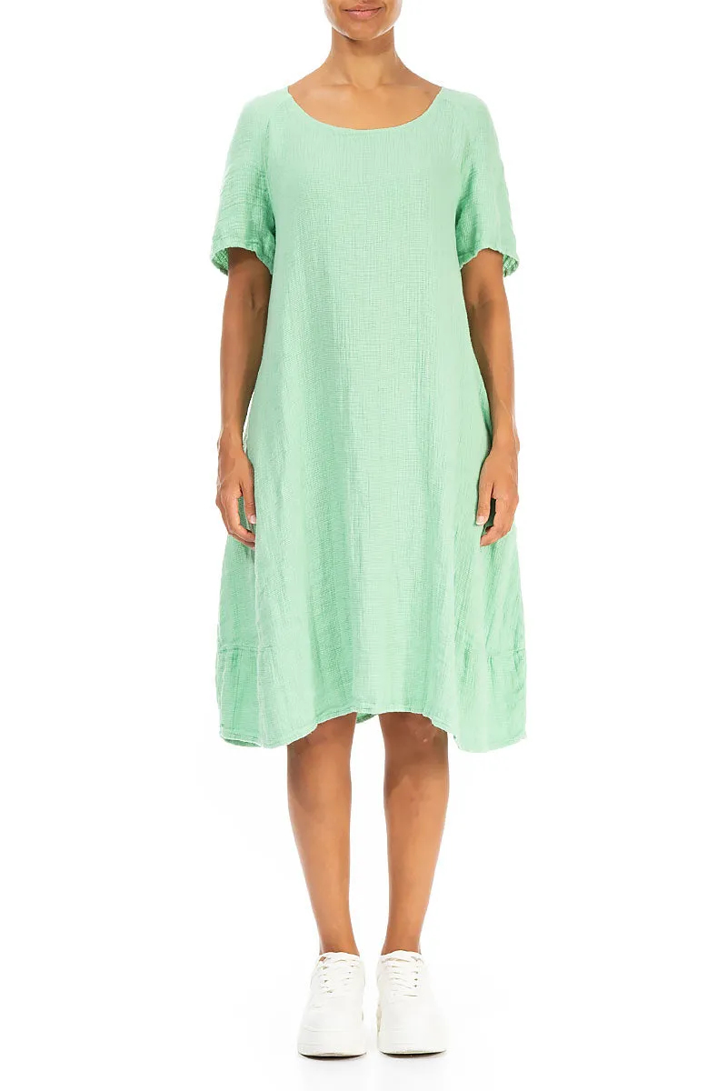 Green Sorbet Textured Linen Dress