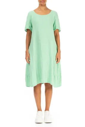 Green Sorbet Textured Linen Dress