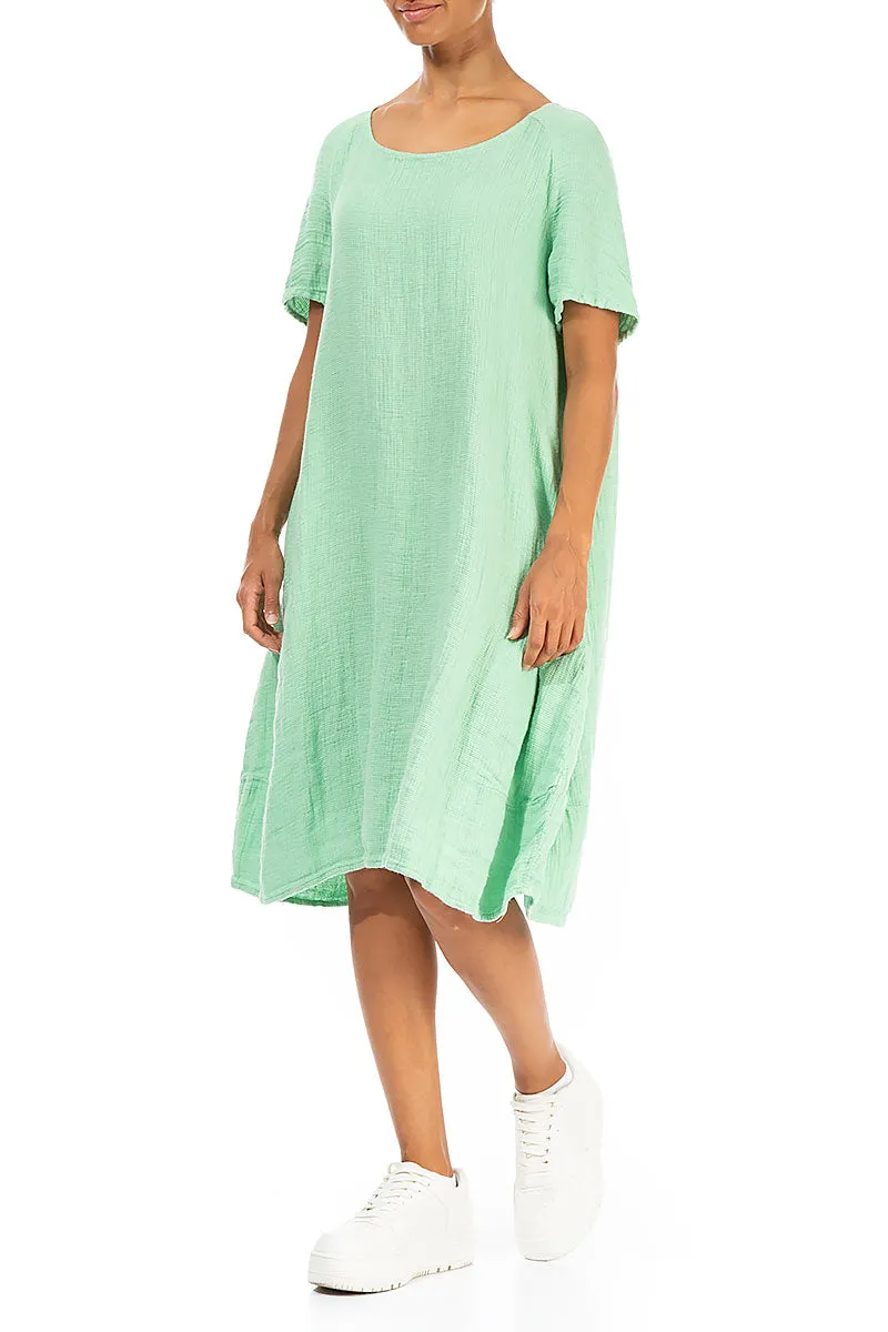 Green Sorbet Textured Linen Dress