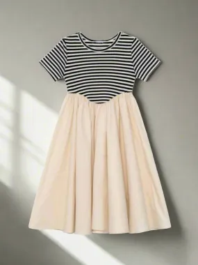 Grils Sunset Strolls Striped & Tulle Dress