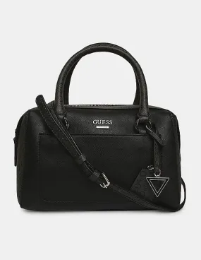 GUESS Women Black Roman Satchel Bag