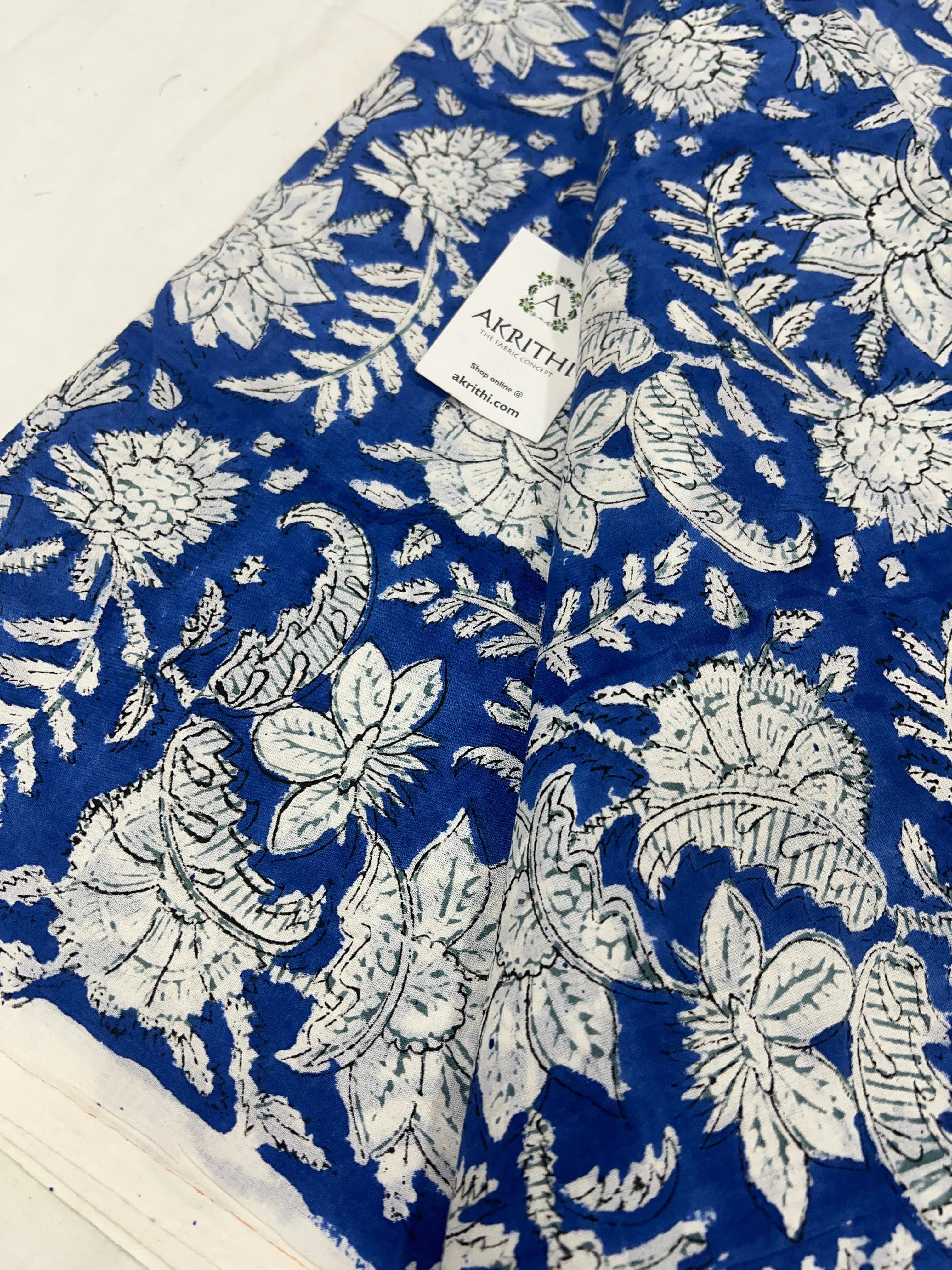 Hand block Printed pure cotton fabric