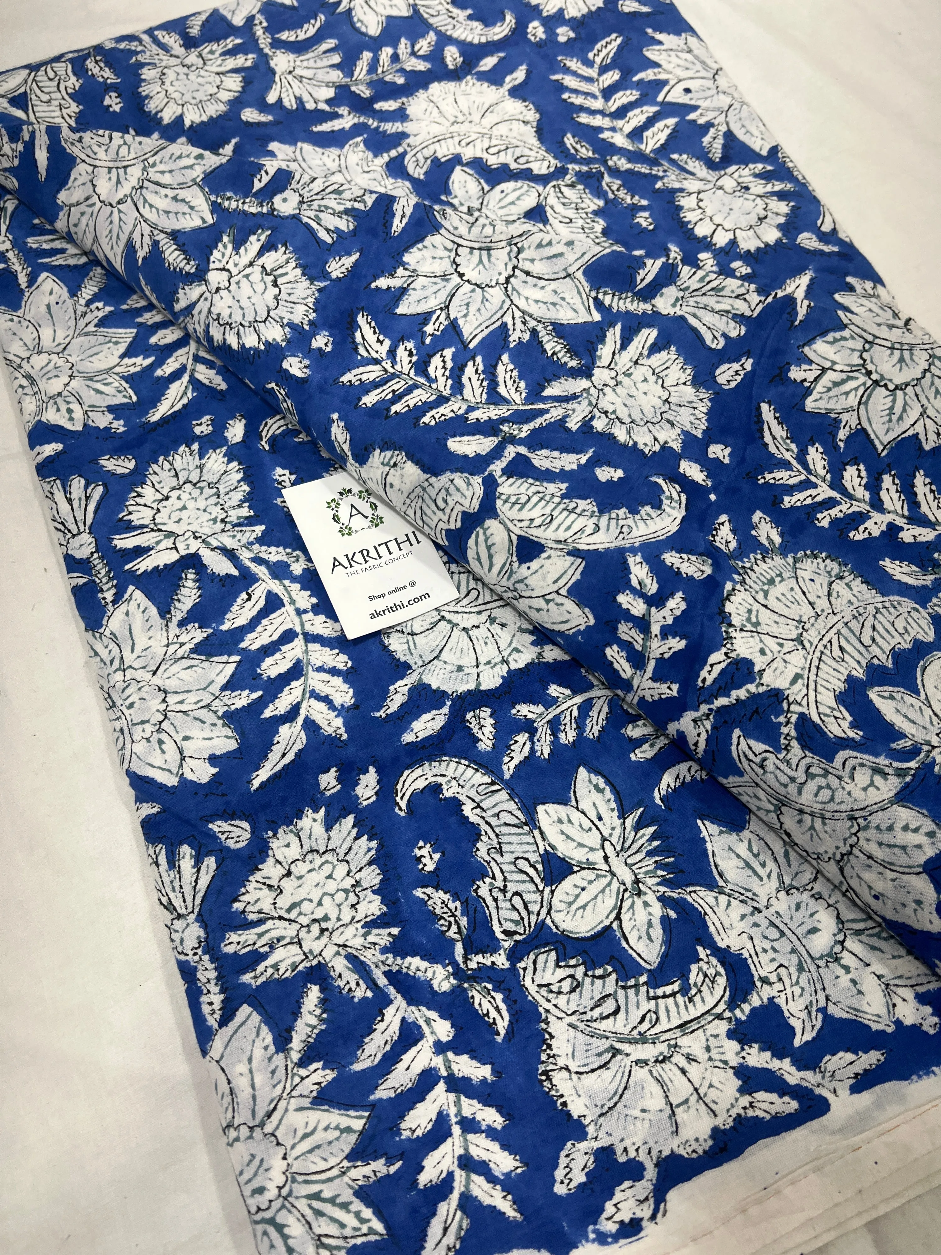 Hand block Printed pure cotton fabric