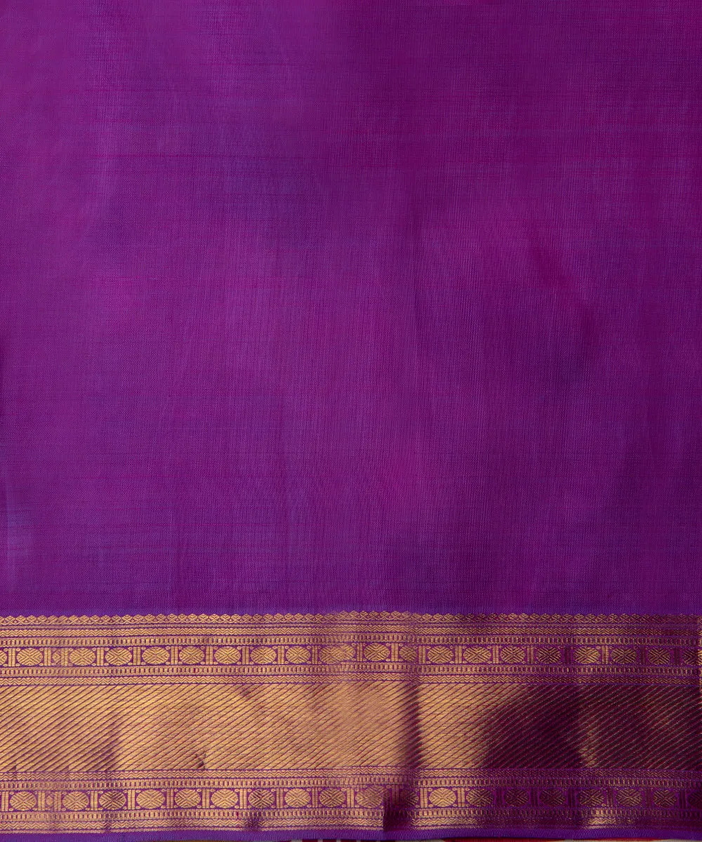 Handloom Purple Pure Zari Kanjivaram Saree in Pure Silk Fabric