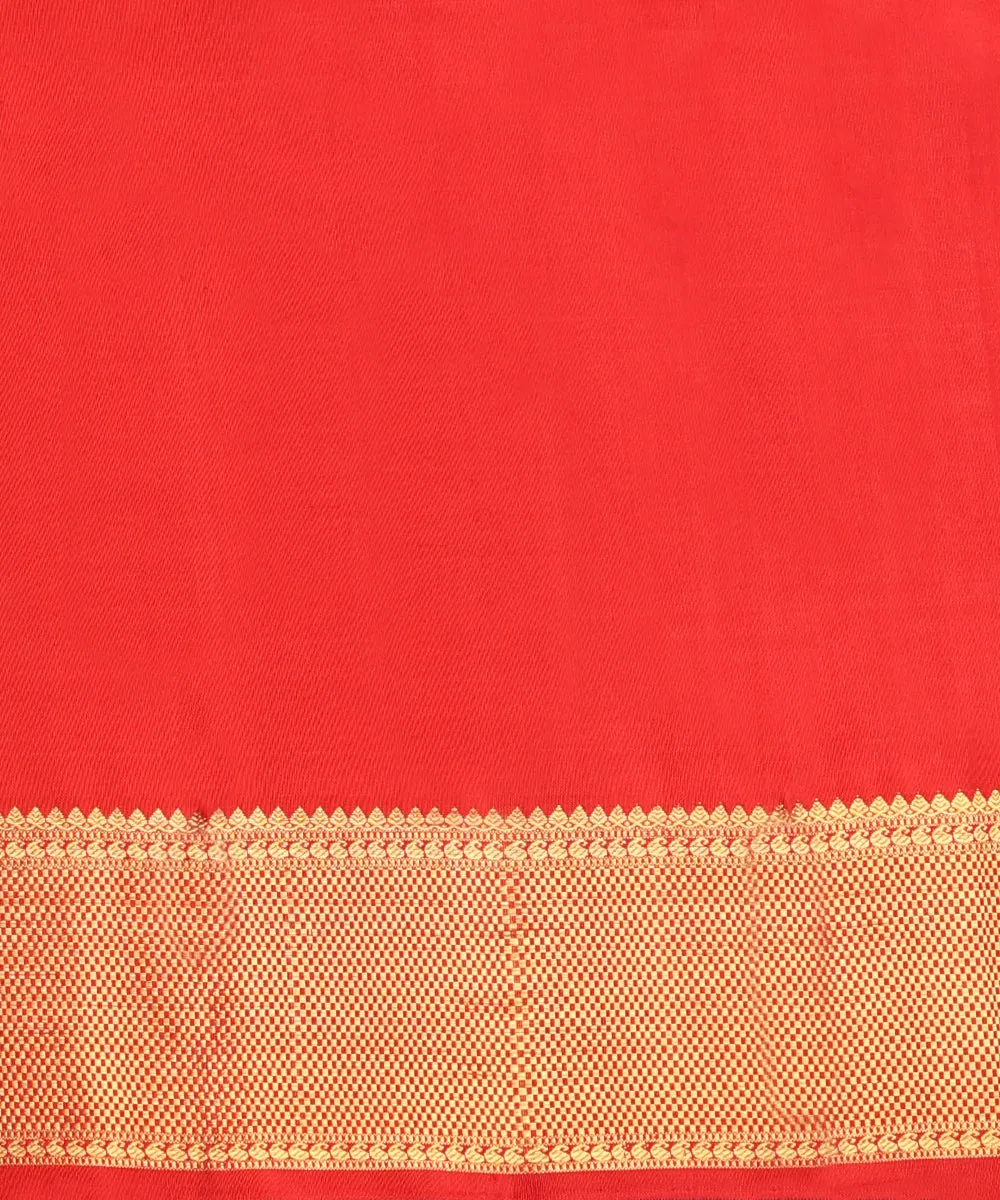 Handloom Red Pure Silk Bridal Kanjivaram Saree With Pure Zari