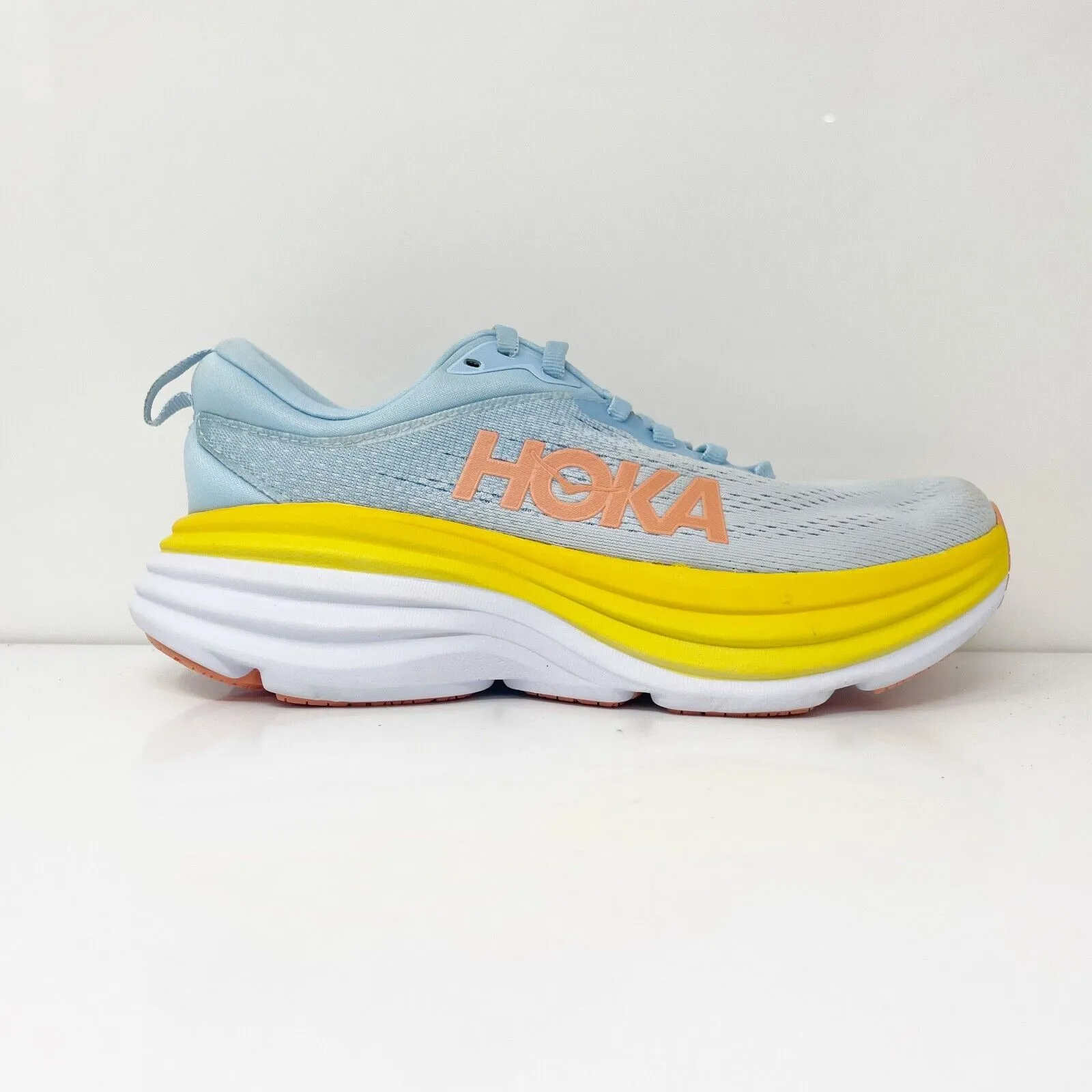 Hoka One One Womens Bondi 8 1127952 SSCA Blue Running Shoes Sneakers Size 6 B