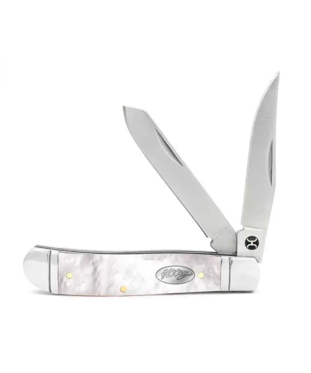 Hooey Mother Of Pearl Trapper Knife