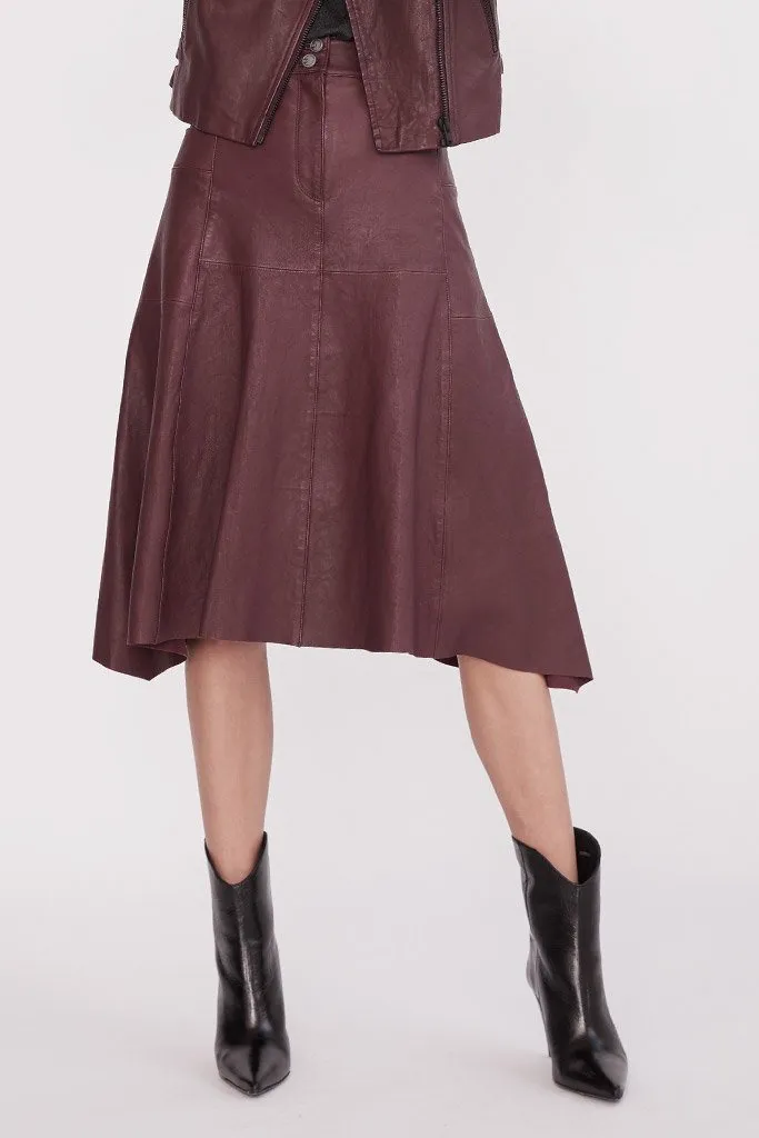 Hudson High-Rise Skirt Shiraz Leather