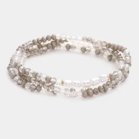 iLLASPARKZ 3PCS - Pearl Faceted Beaded Stretch Bracelets