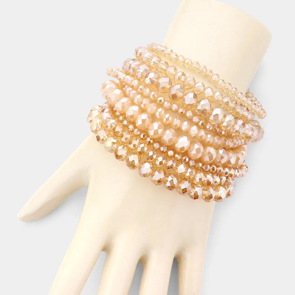 iLLASPARKZ 9PCS - Faceted Bead Stretch Bracelets