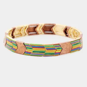 iLLASPARKZ Colorful Multi Pattern Metal Stretch Bracelet