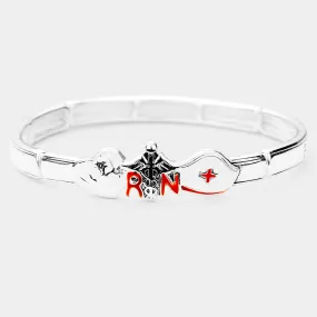 iLLASPARKZ Enamel RN Detail Message Metal Stretch Bracelet