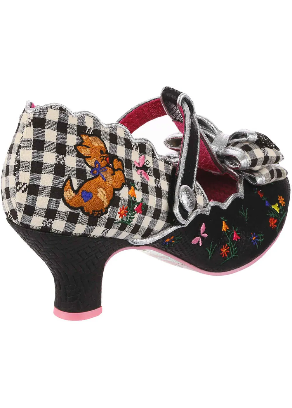 Irregular Choice Catching Butterflies Cat Pumps Black