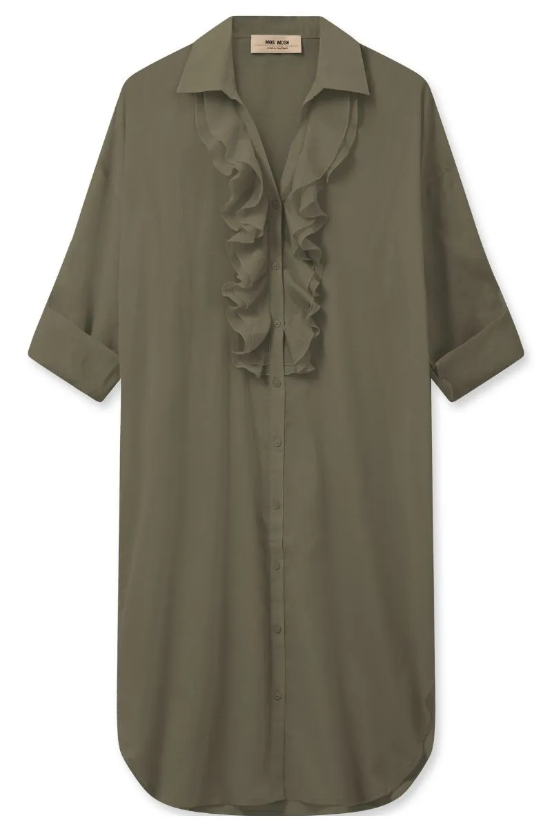 Jelena Voile Dress | Dusty Olive | Kjole fra Mos mosh