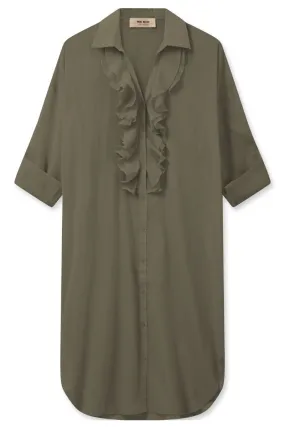 Jelena Voile Dress | Dusty Olive | Kjole fra Mos mosh