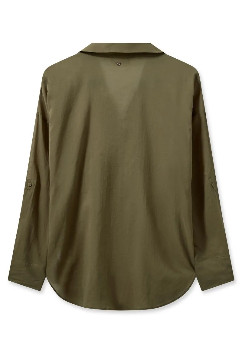 Jelena Voile Shirt | Burnt Olive | Skjorte fra Mos Mosh