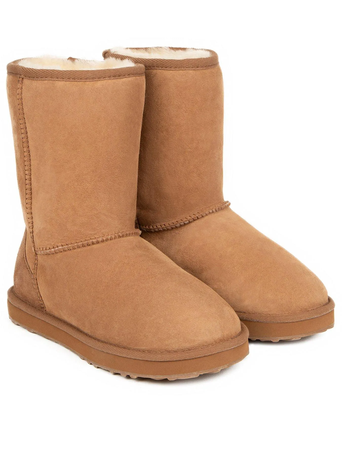 Just Sheepskin Ladies Short Classic Sheepskin Boot - Chestnut