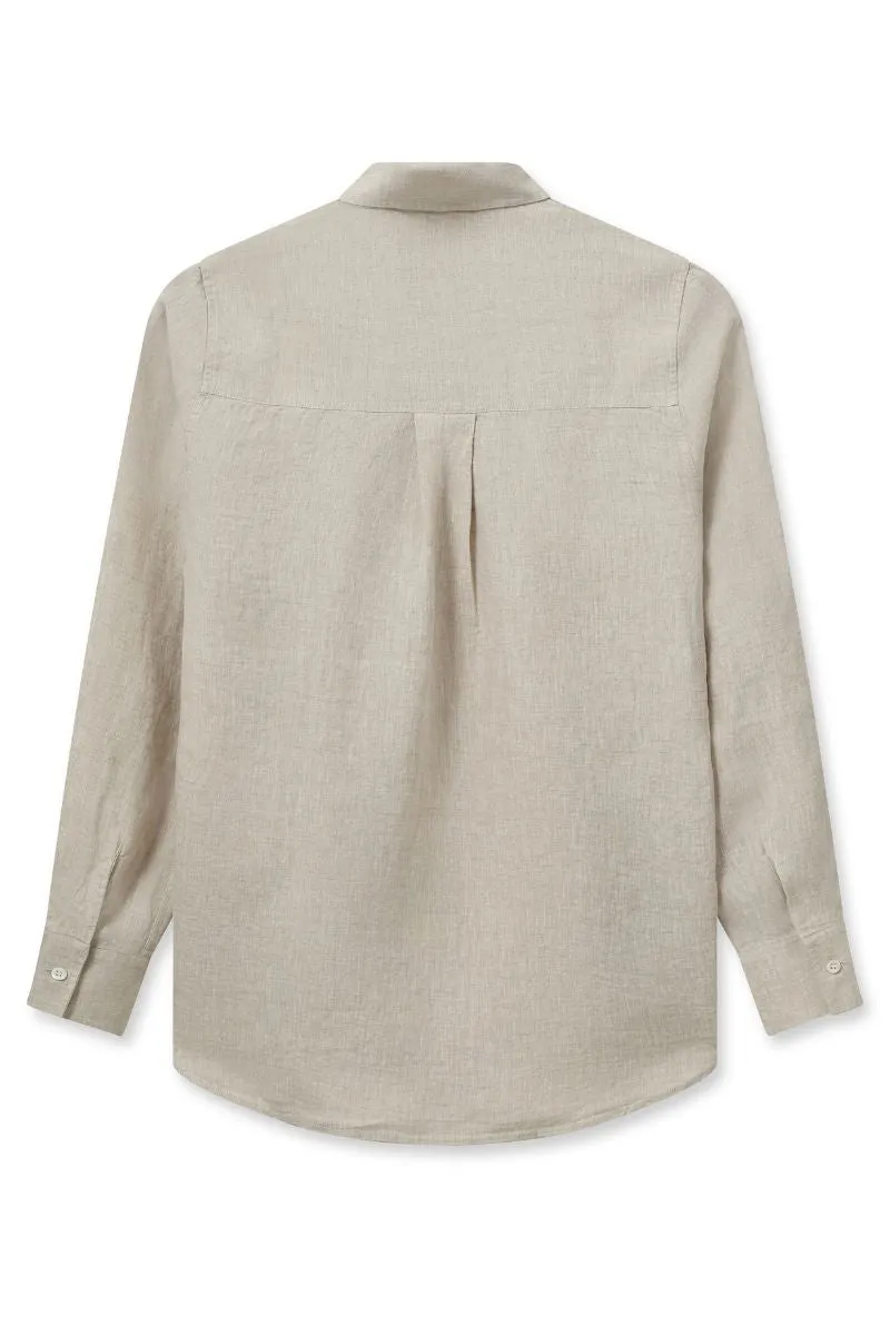 Karli Linen Shirt | Cement | Skjorte fra Mos Mosh