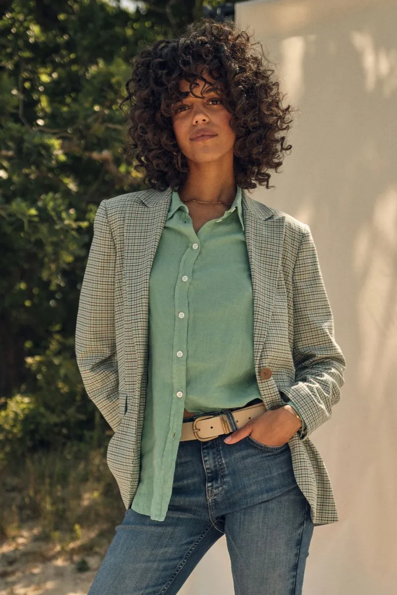 Karli Linen Shirt | Wasabi | Skjorte fra Mos Mosh