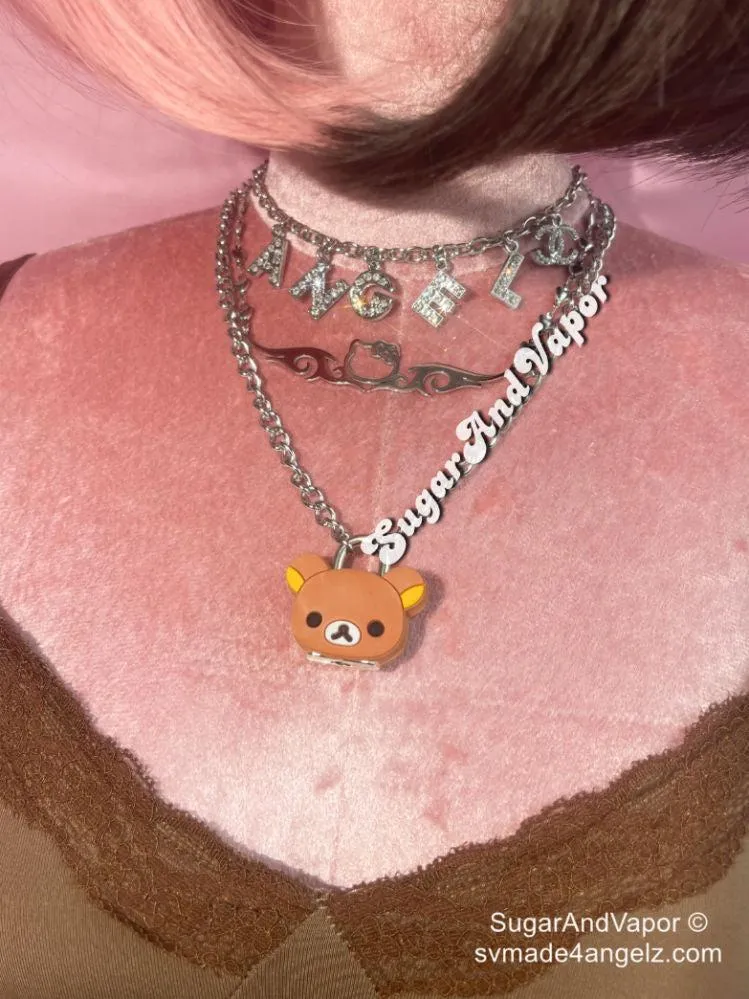 Kawaii Bear Kitten Lock Necklace