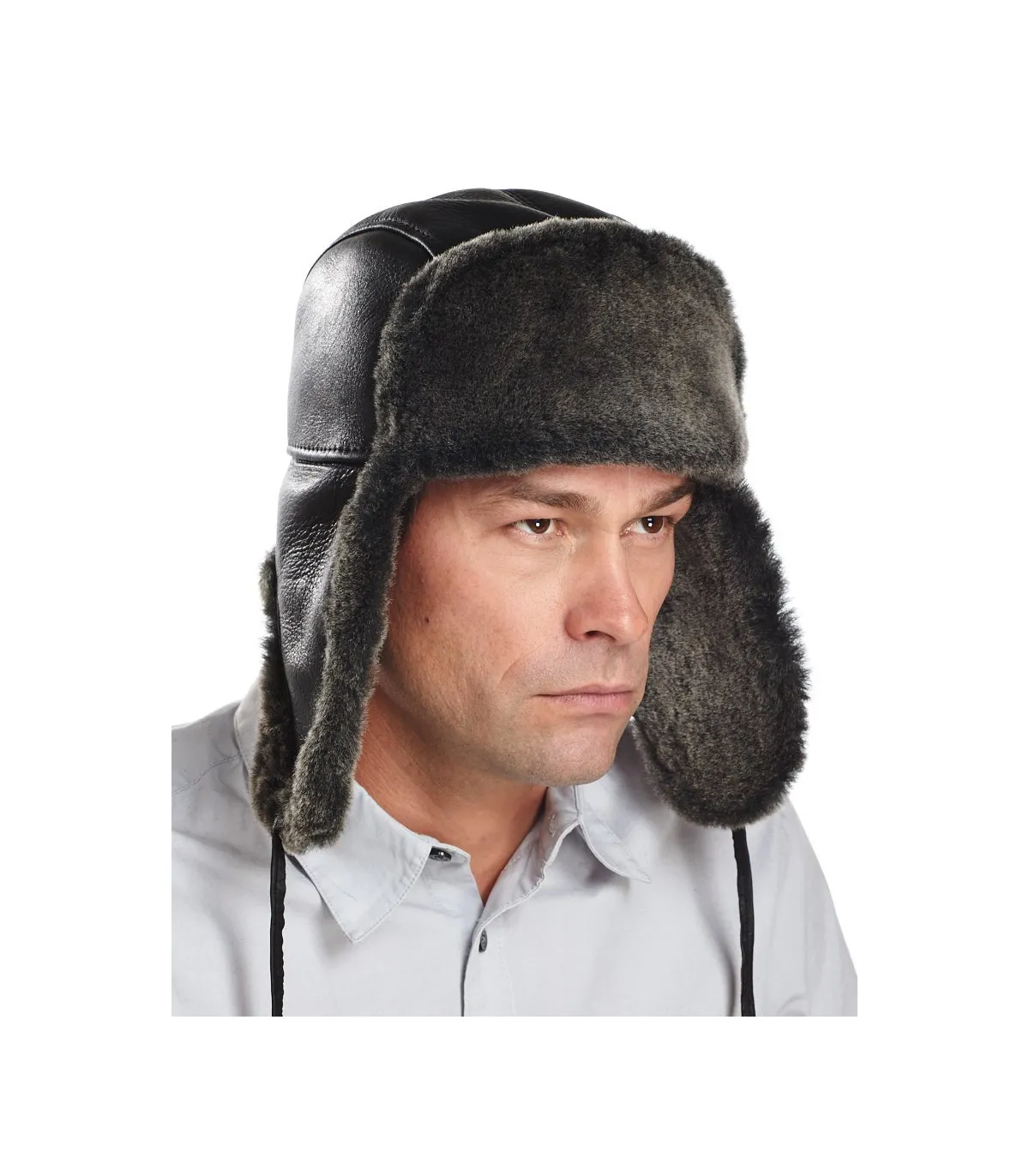 Keystone B-3 Napa Shearling Sheepskin Aviator in Black for Men: FurHatWorld.com