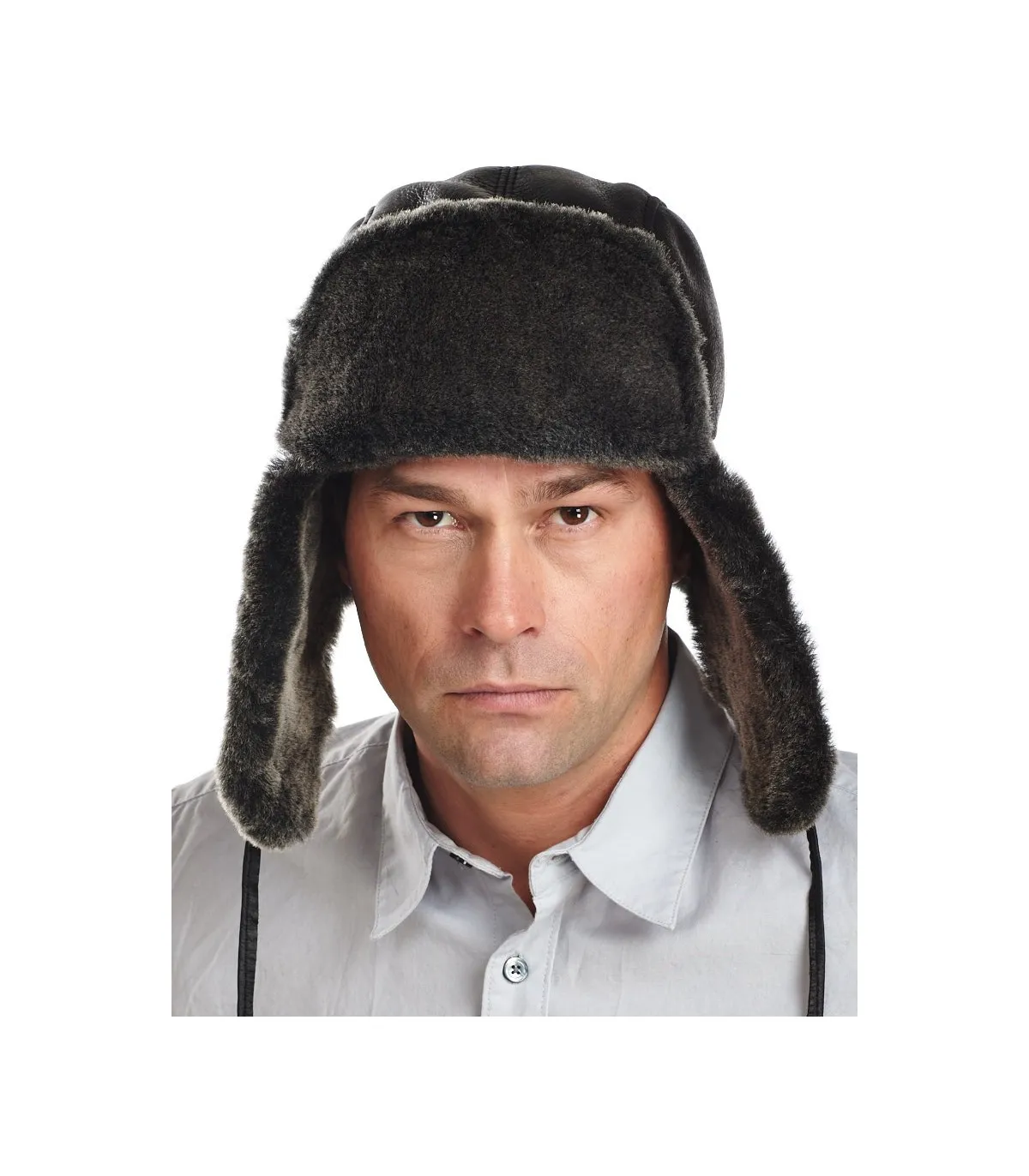 Keystone B-3 Napa Shearling Sheepskin Aviator in Black for Men: FurHatWorld.com