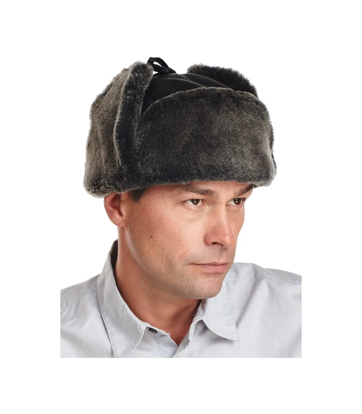 Keystone B-3 Napa Shearling Sheepskin Aviator in Black for Men: FurHatWorld.com