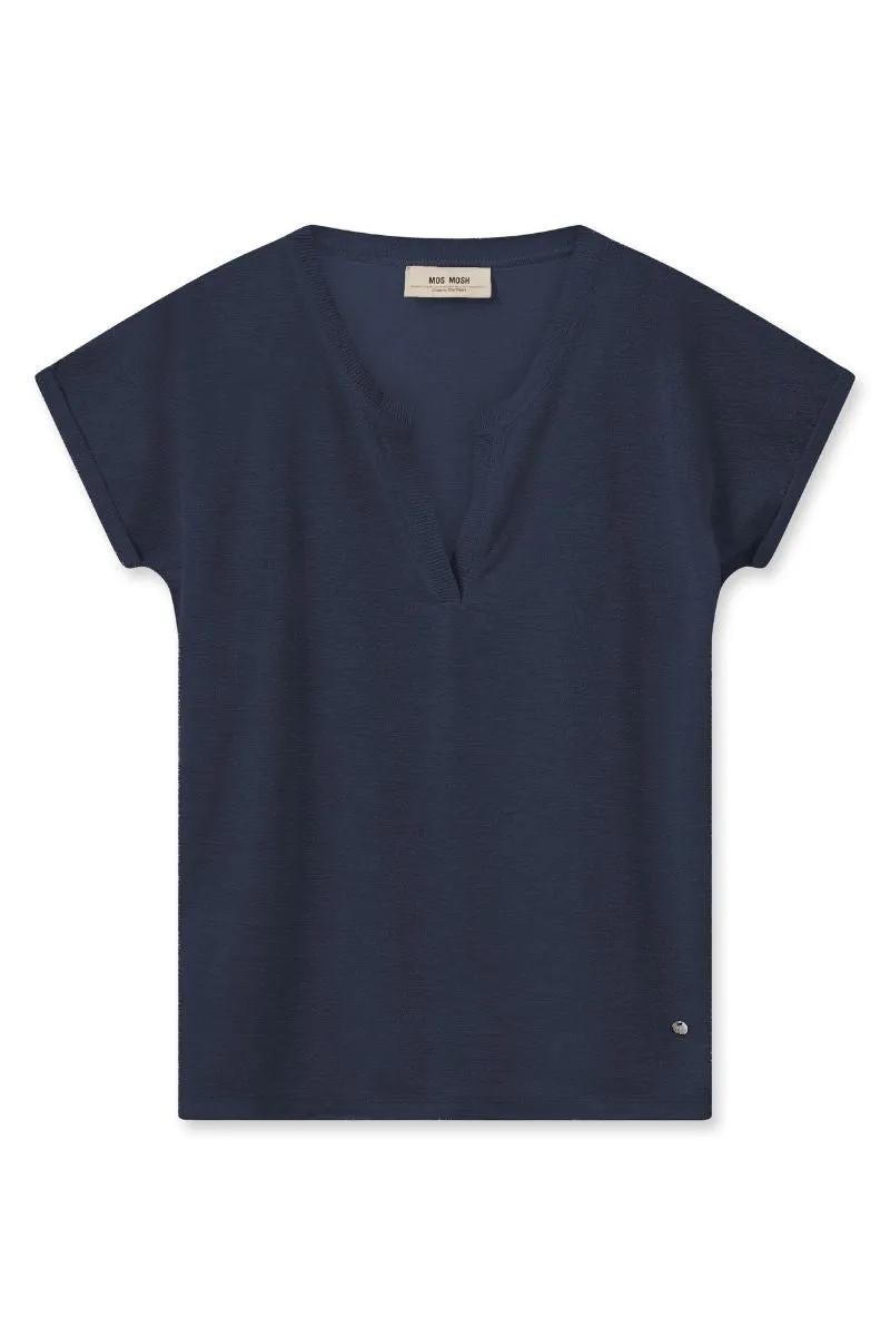 Kilana SS Blouse | Salute Navy | Bluse fra Mos Mosh