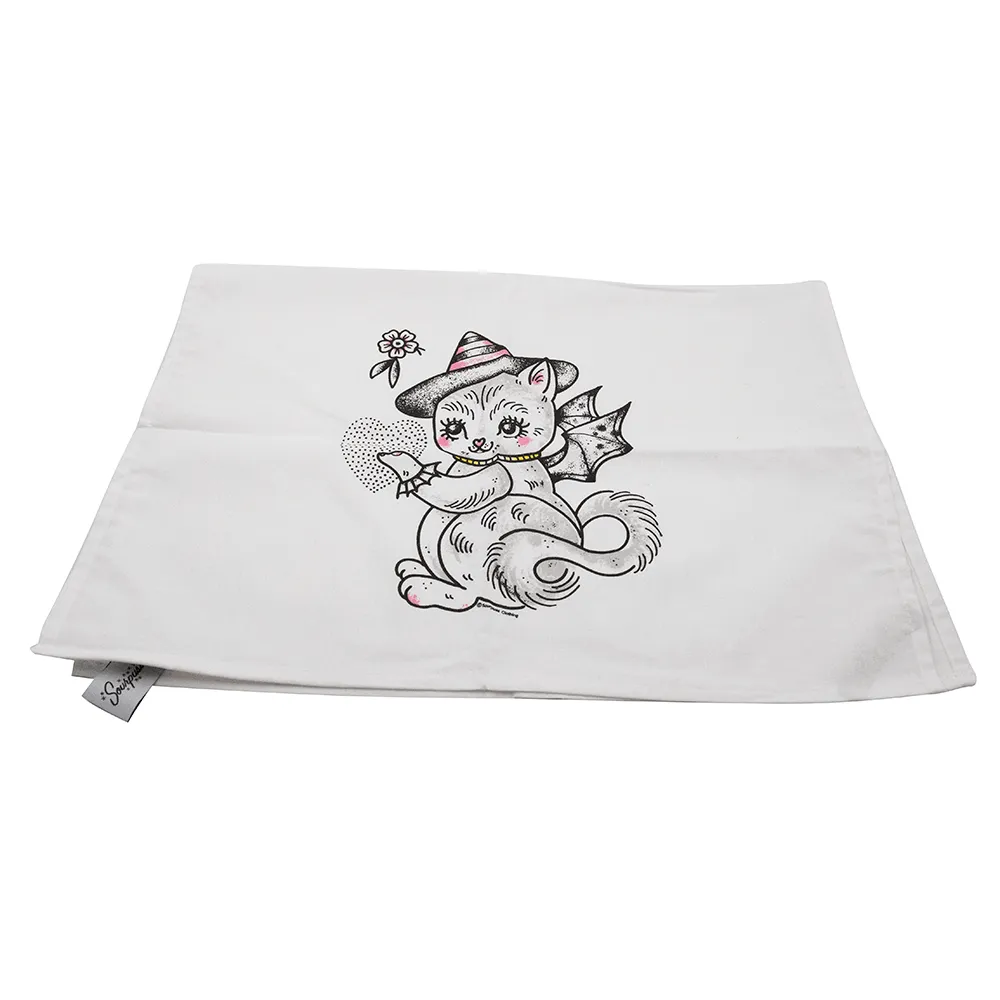 Kitten With Wings Tea Towel