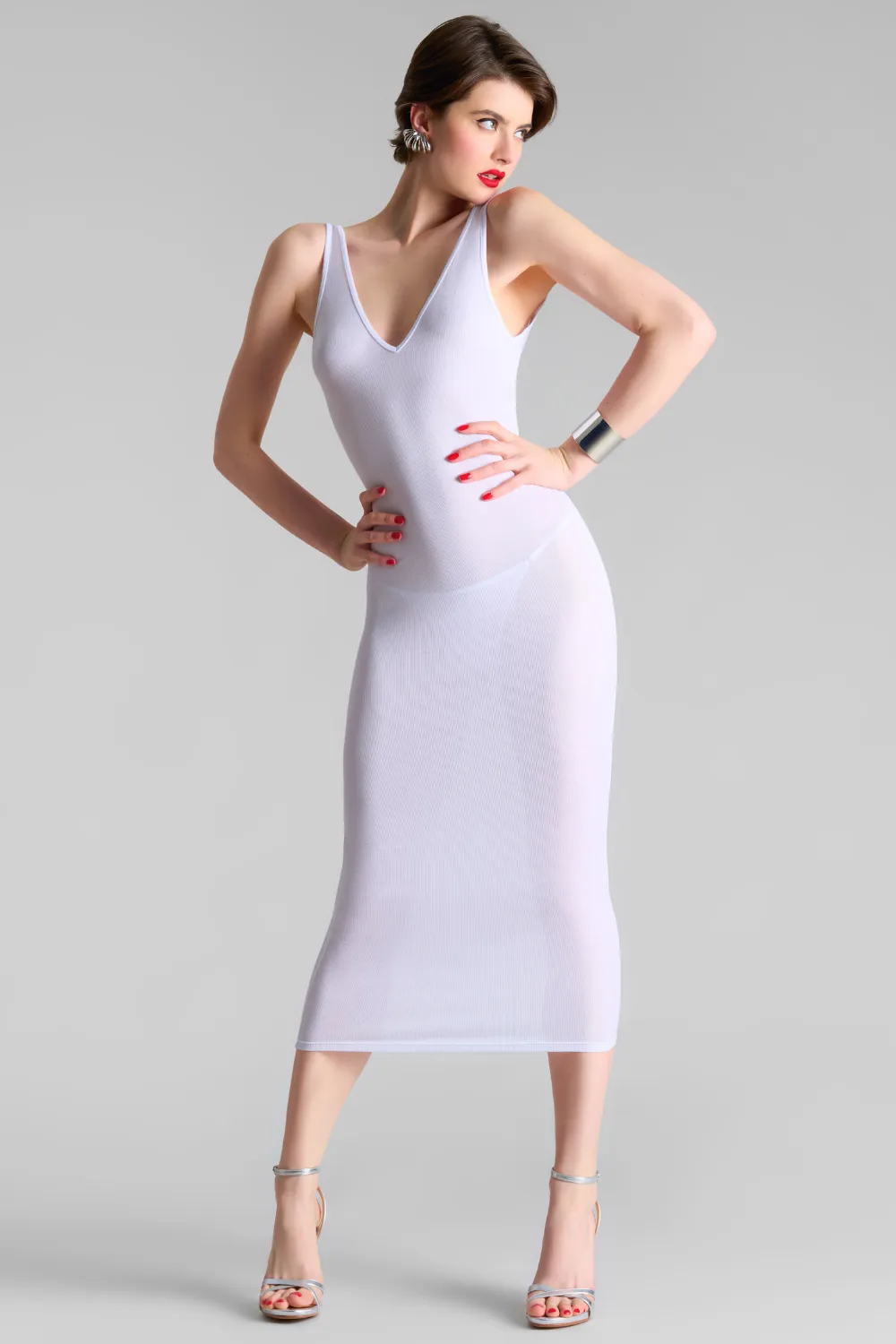 La Femme Amazone V Neck Long Dress