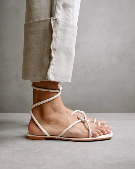 Lace It Up Flat Sandal by Alohas - FINAL SALE