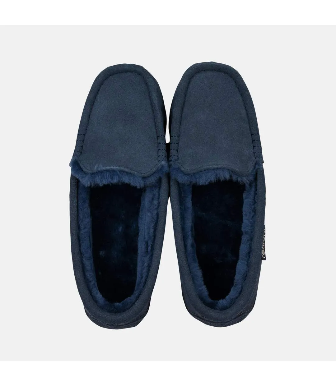 Ladies Evie Navy Sheepskin Slipper Moccasin