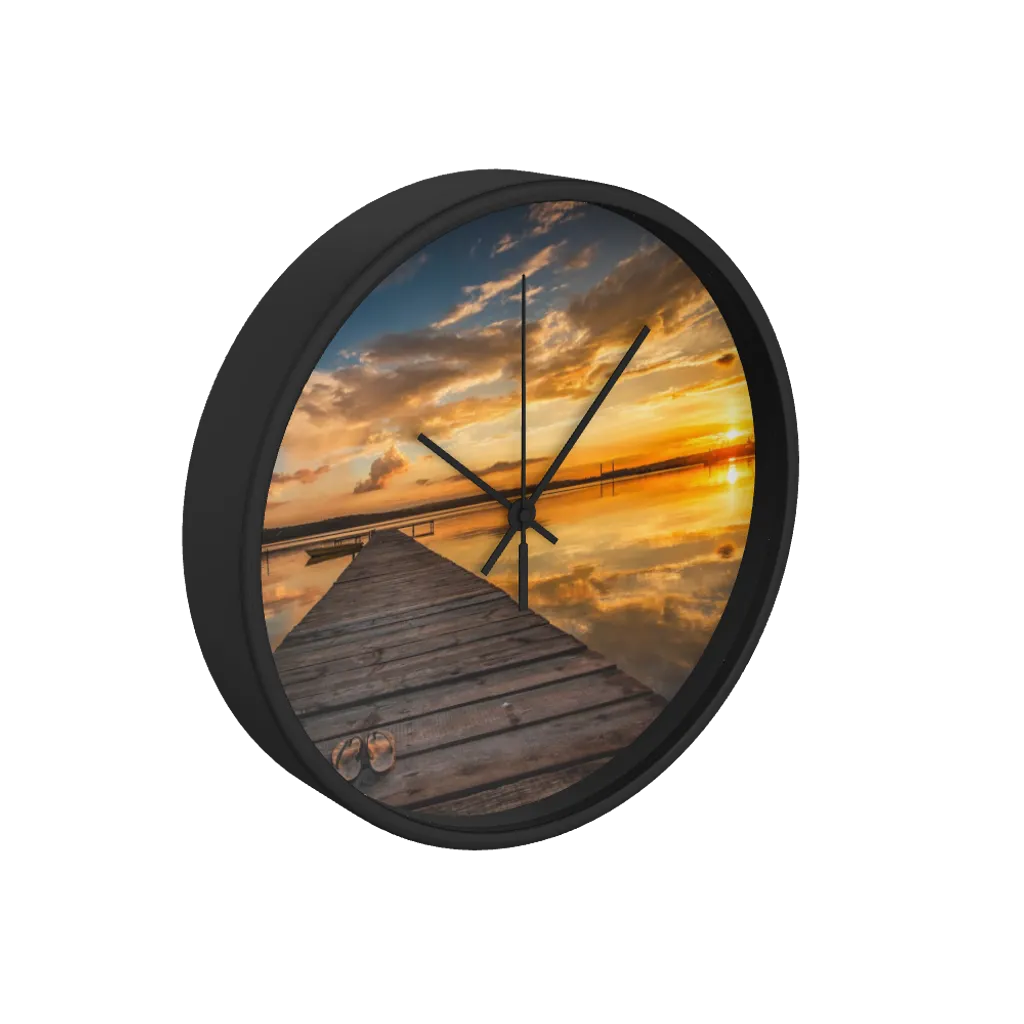 Lake Sunset 10 inch wall clock