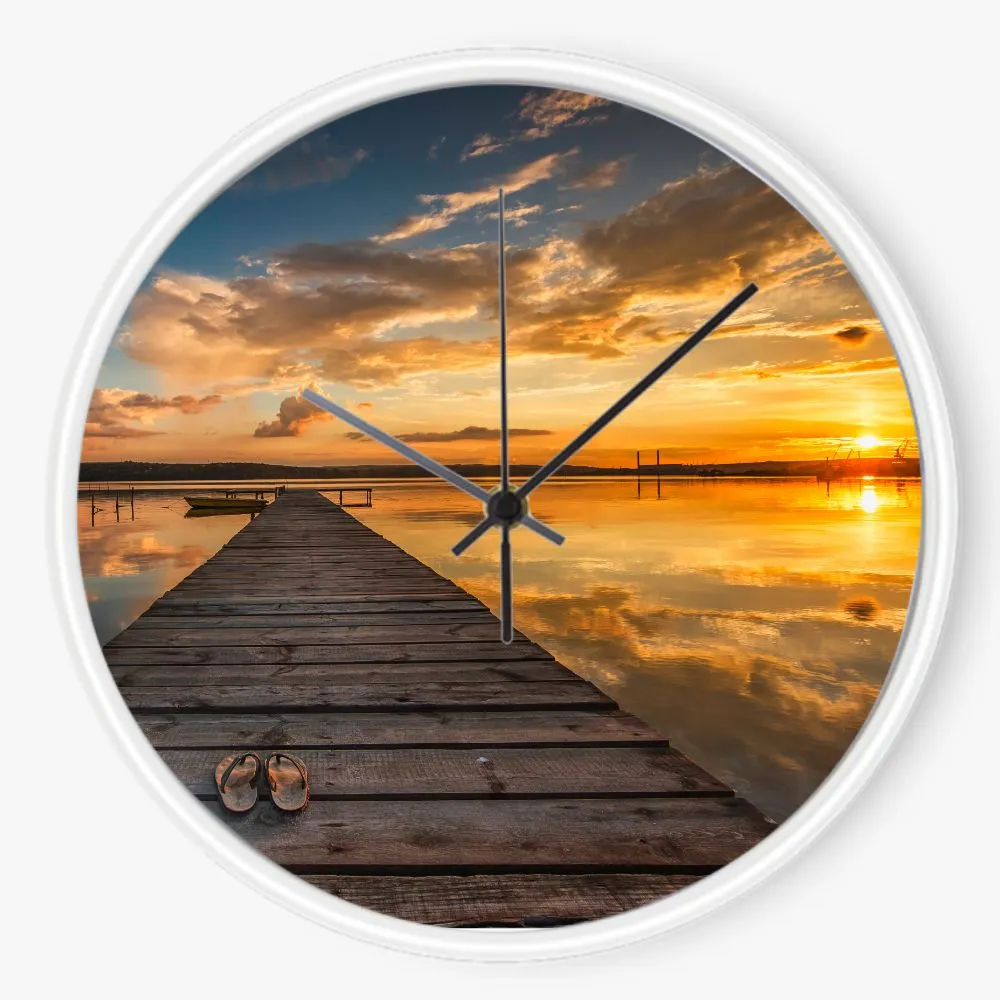 Lake Sunset 10 inch wall clock