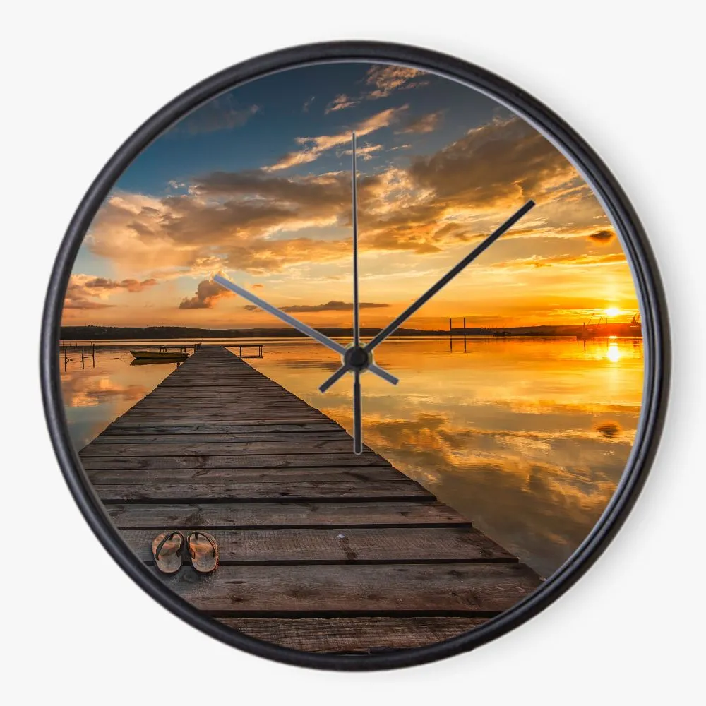 Lake Sunset 10 inch wall clock