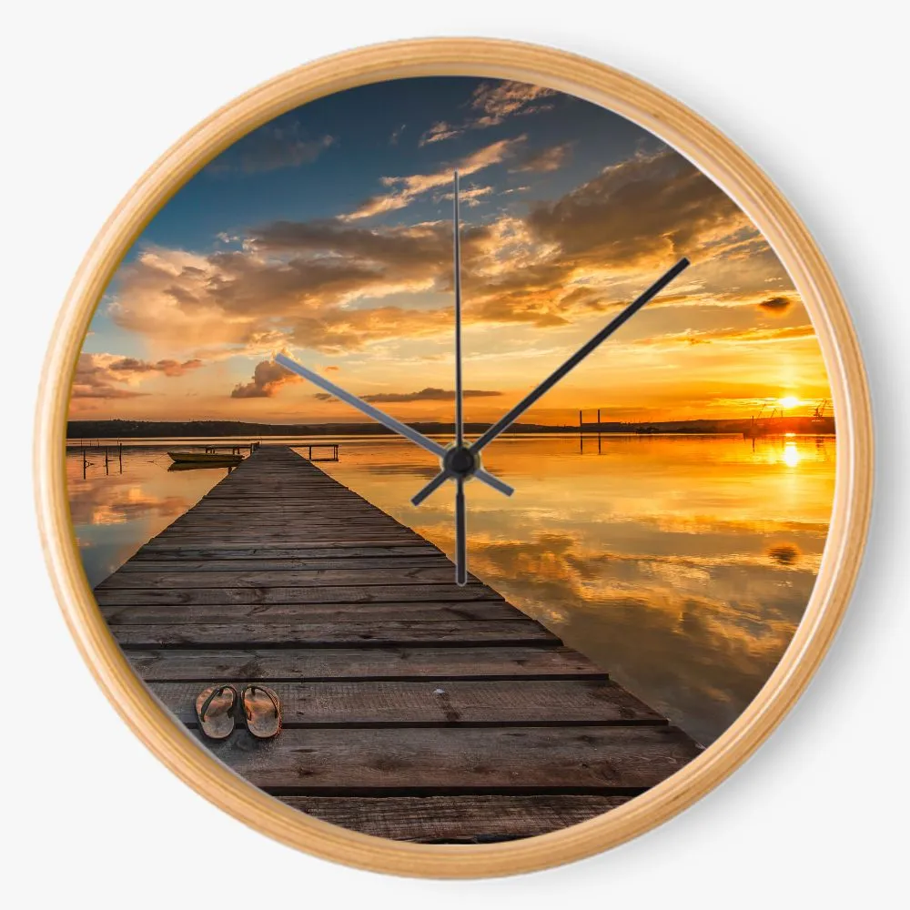 Lake Sunset 10 inch wall clock